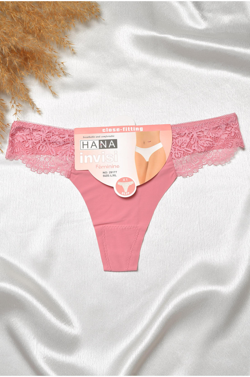 Стринги женские с кружевом розового цвета 29177 188801