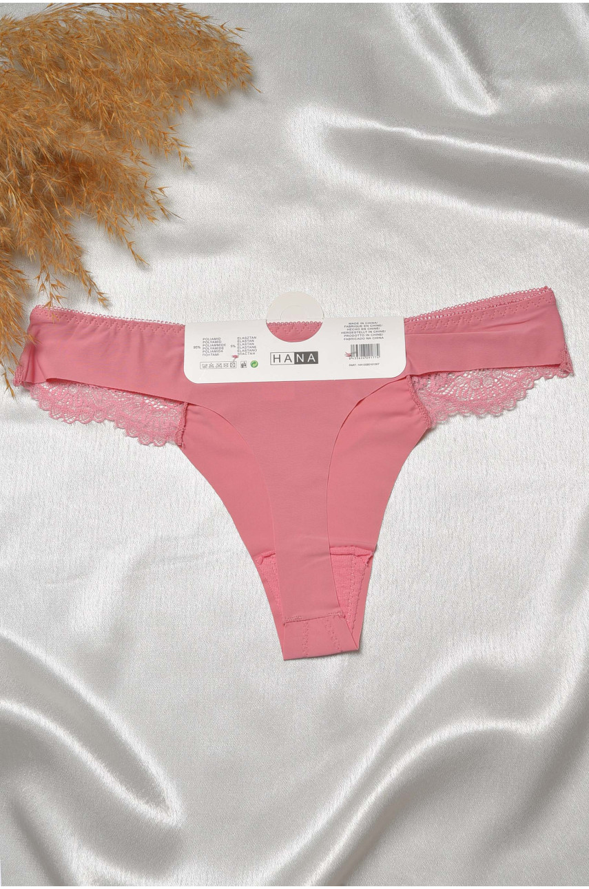 Стринги женские с кружевом розового цвета 29177 188801