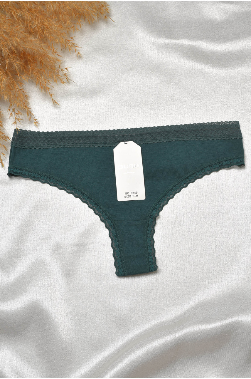 Стринги женские с кружевом зеленого цвета 6249 188808