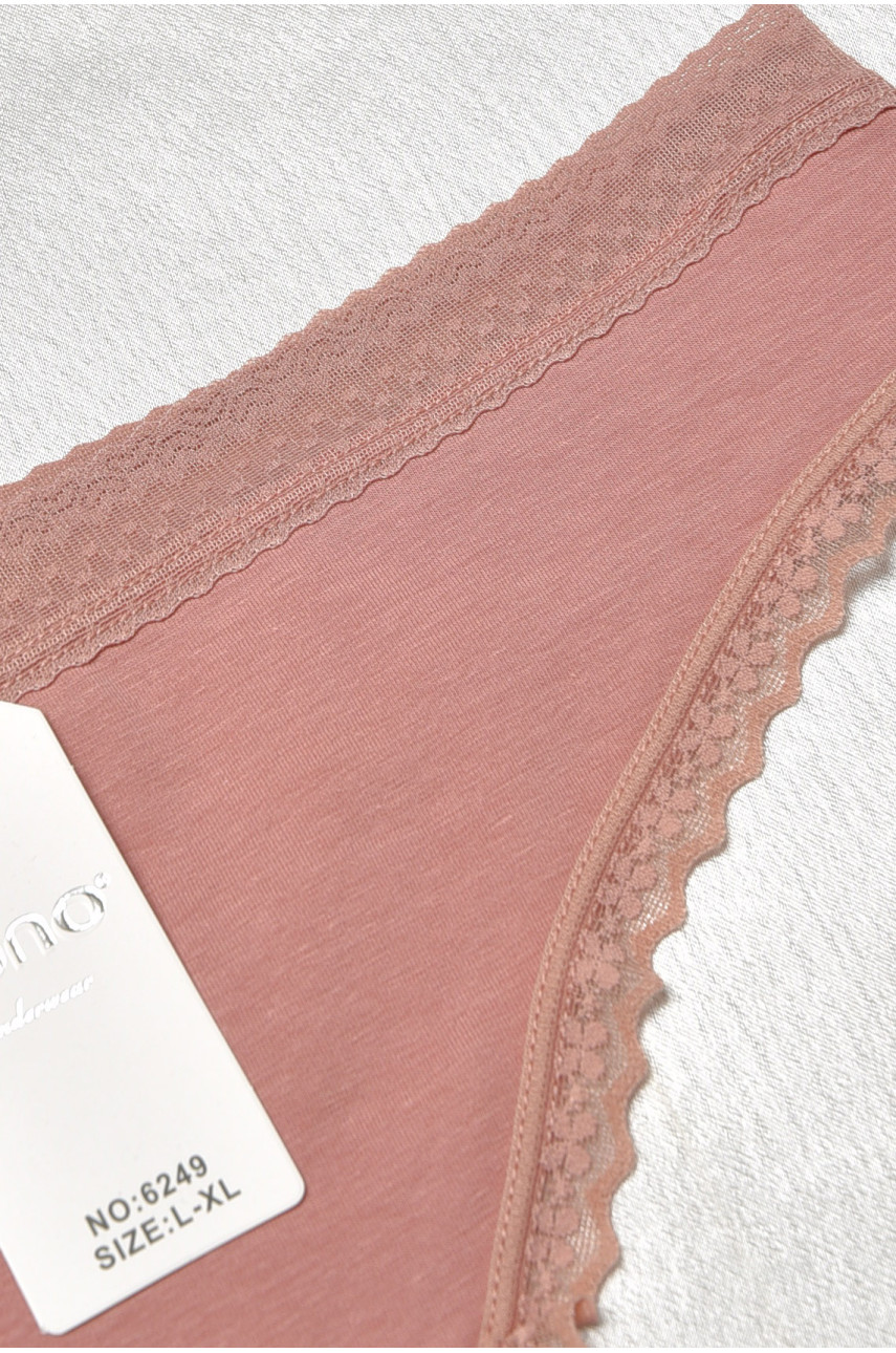 Стринги женские с кружевом пудрового цвета 6249 188809