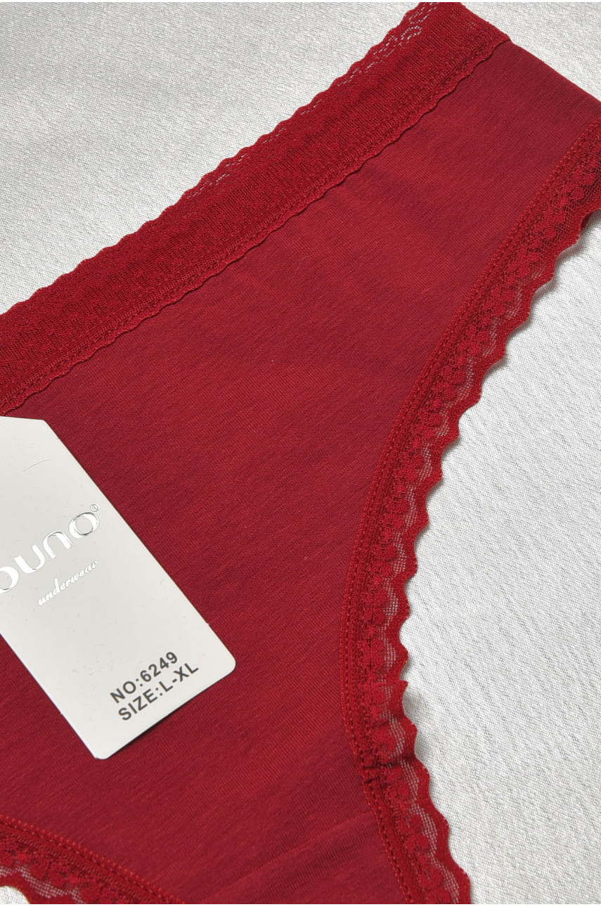 Стринги женские с кружевом бордового цвета 6249 188810 Стринги женские с кружевом бордового цвета 6249 188810