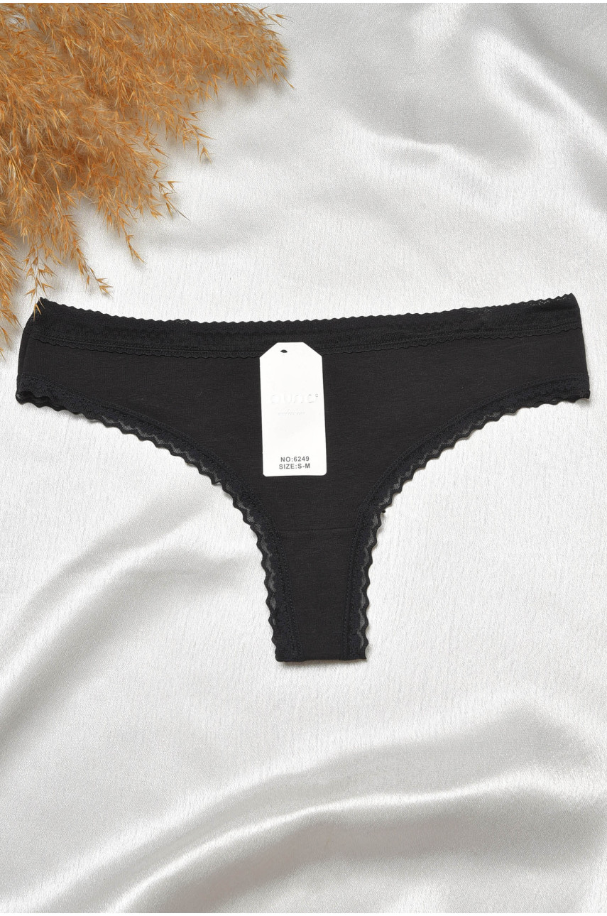 Стринги женские с кружевом черного цвета 6249 188811