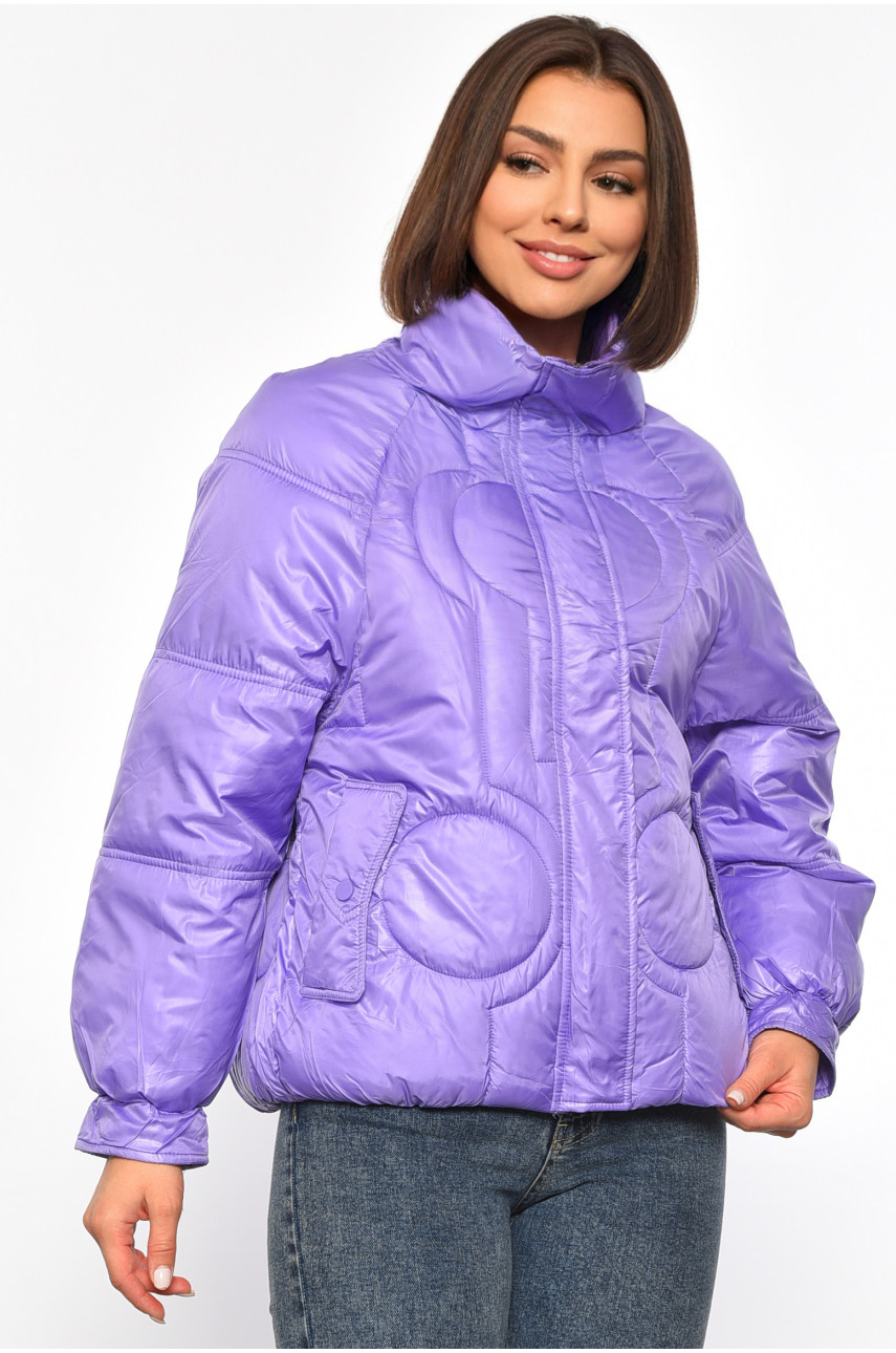 Куртка жіноча демісезонна однотонна бузкового кольору GB/T2662-2017 188863