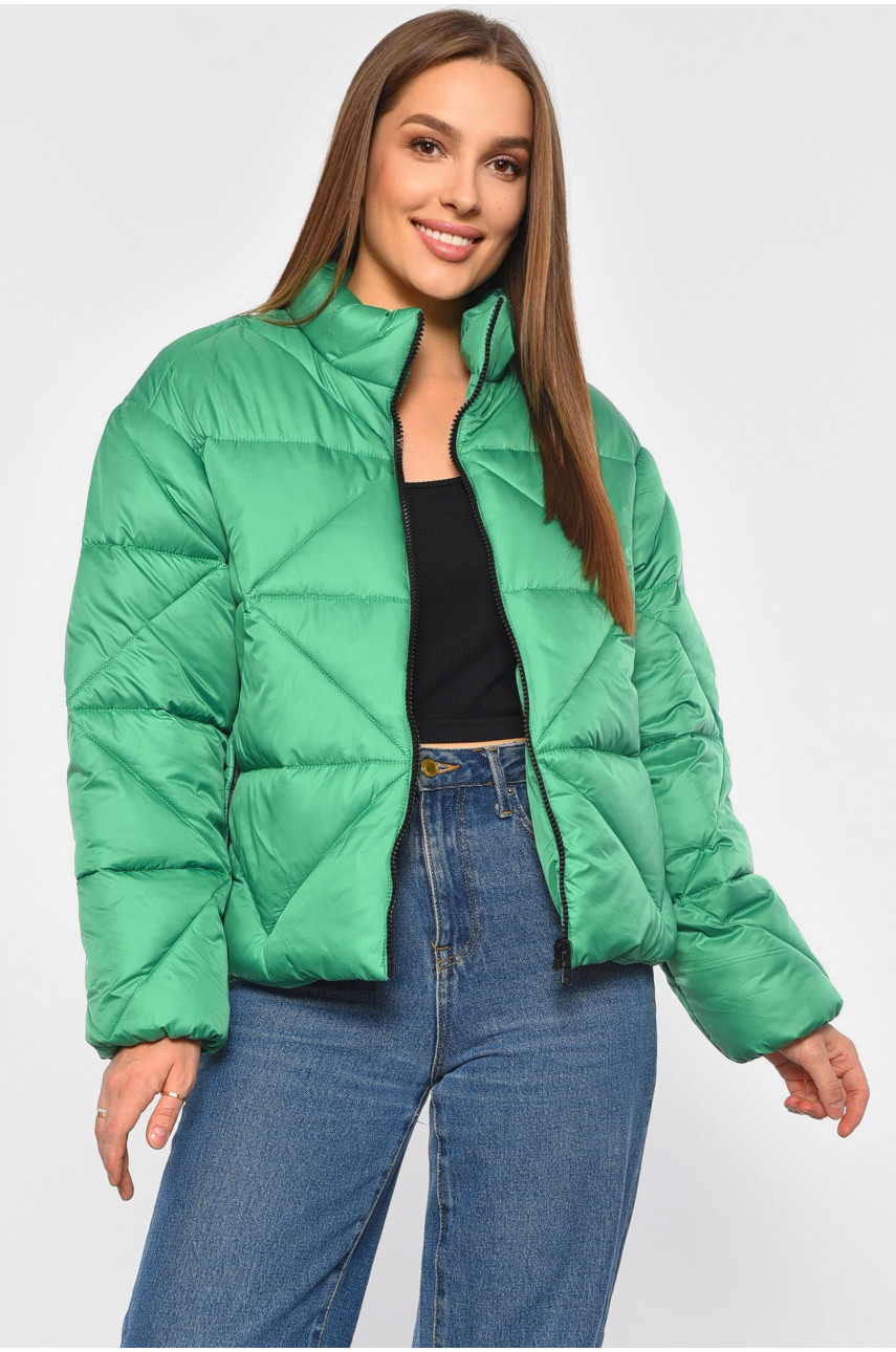 Куртка жіноча демісезонна зеленого кольору 838 188864