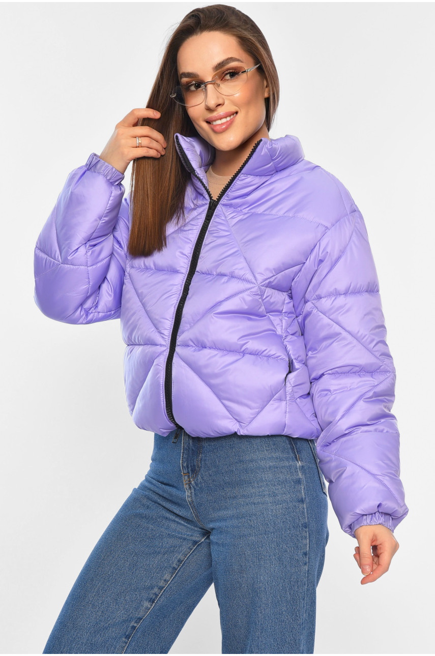 Куртка жіноча демісезонна бузкового кольору 838 188865 Куртка жіноча демісезонна бузкового кольору 838 188865