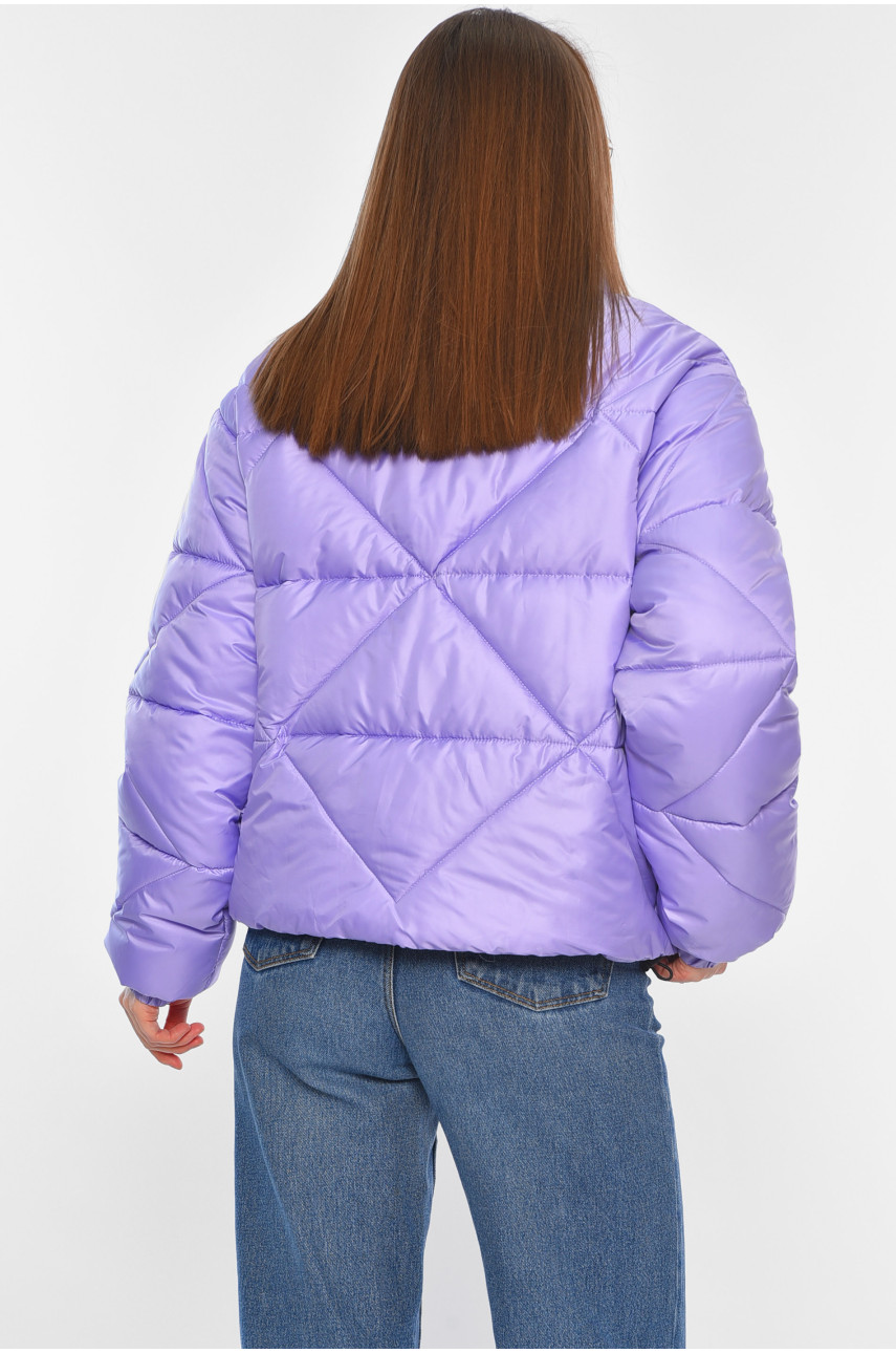 Куртка жіноча демісезонна бузкового кольору 838 188865 Куртка жіноча демісезонна бузкового кольору 838 188865
