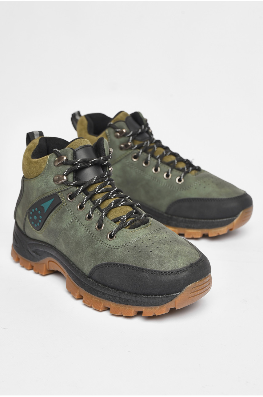 Черевики чоловічі зимові на хутрі зеленого кольору YB10036-3 188914