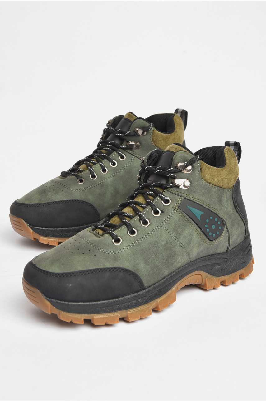 Черевики чоловічі зимові на хутрі зеленого кольору YB10036-3 188914