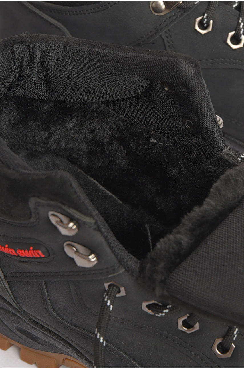 Черевики чоловічі зимові на хутрі чорного кольору YB10039-1 188923 Черевики чоловічі зимові на хутрі чорного кольору YB10039-1 188923