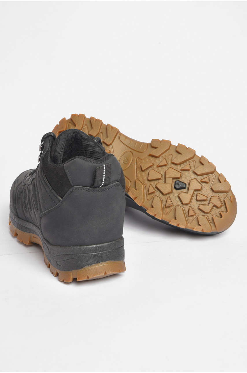 Черевики чоловічі зимові на хутрі чорного кольору YB10035-1 188924