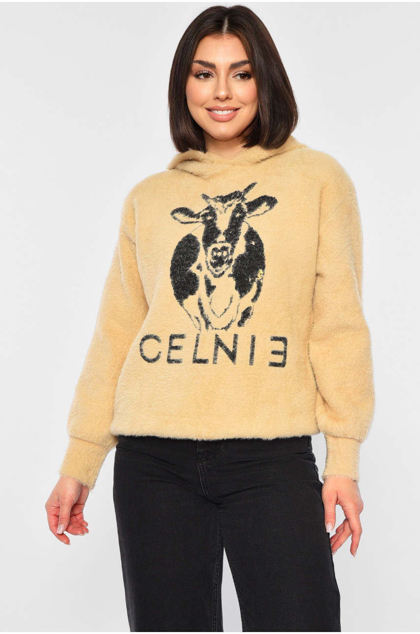 Худи женское альпака темно-бежевого цвета 0012 188956