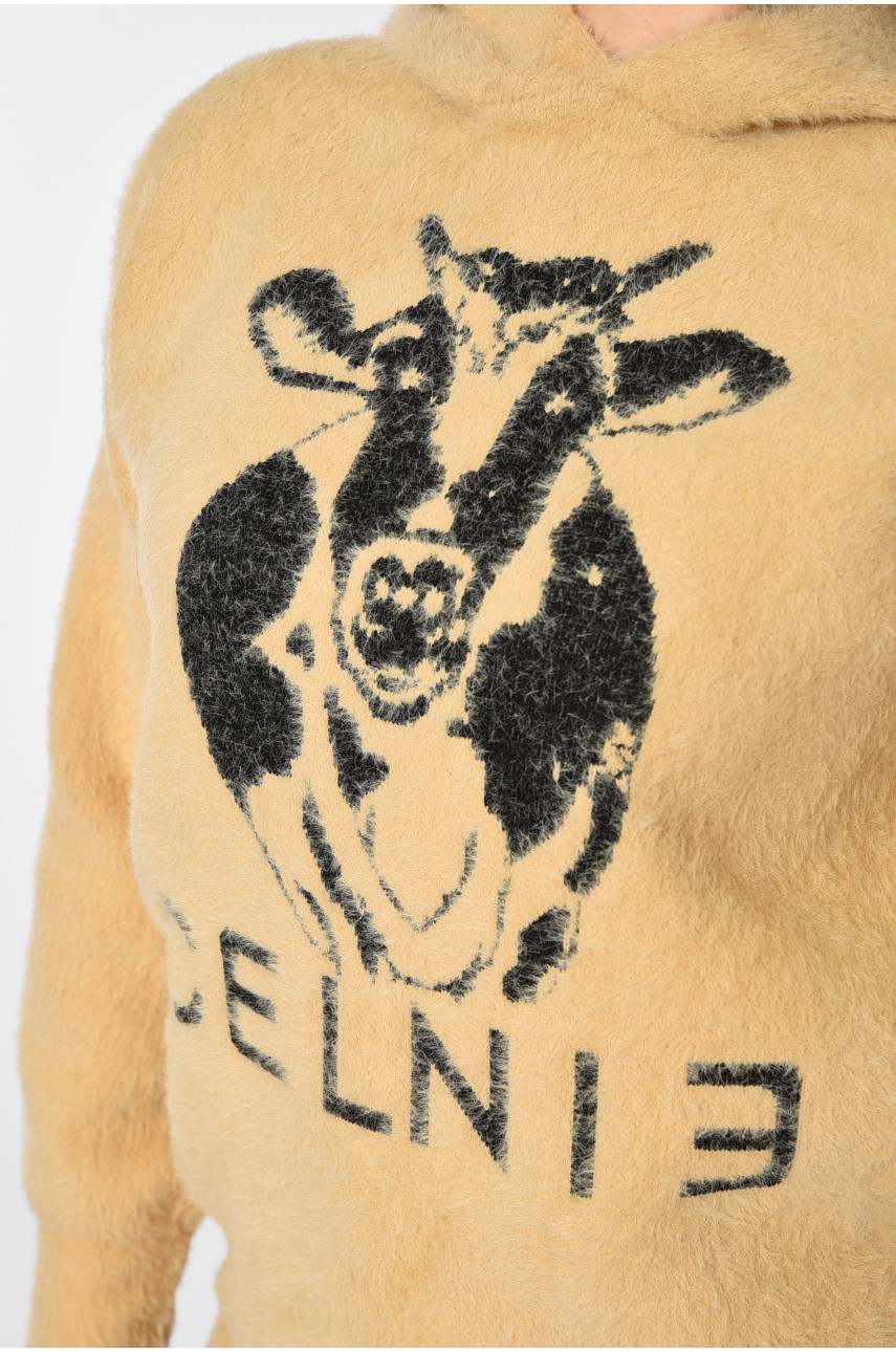 Худі жіноче альпака темно-бежевого кольору 0012 188956