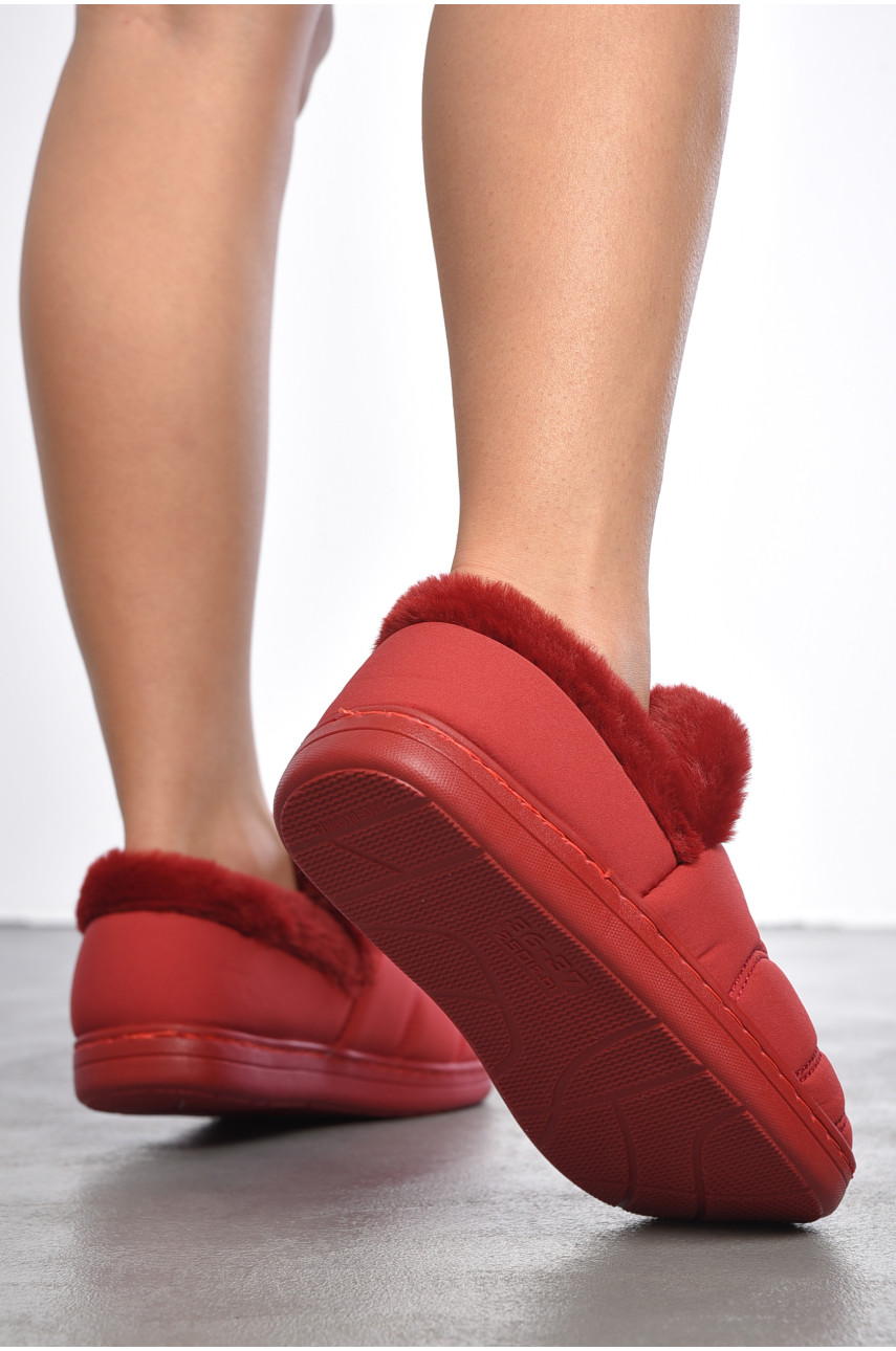 Капці домашні чуні жіночі червоного кольору D-39 188958