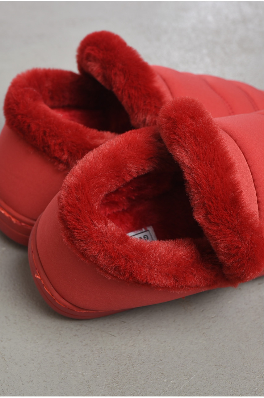 Капці домашні чуні жіночі червоного кольору D-39 188958