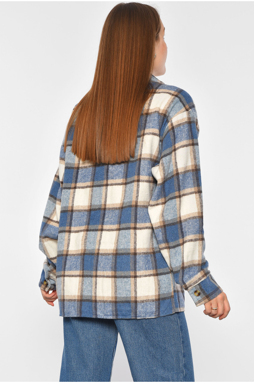 Рубашка женская в клетку голубого цвета 0537 188964 Рубашка женская в клетку голубого цвета 0537 188964