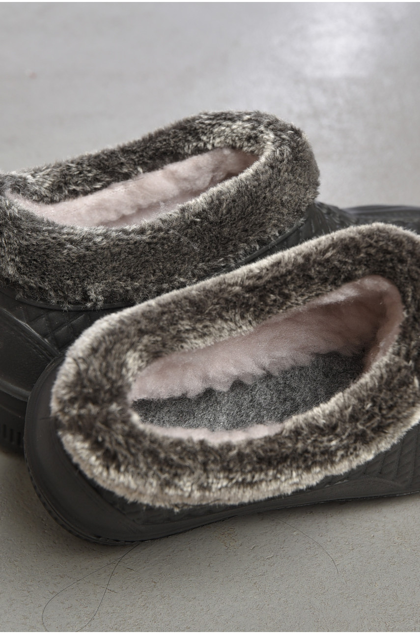 Галоши женские на меху черного цвета ГП-27 188971