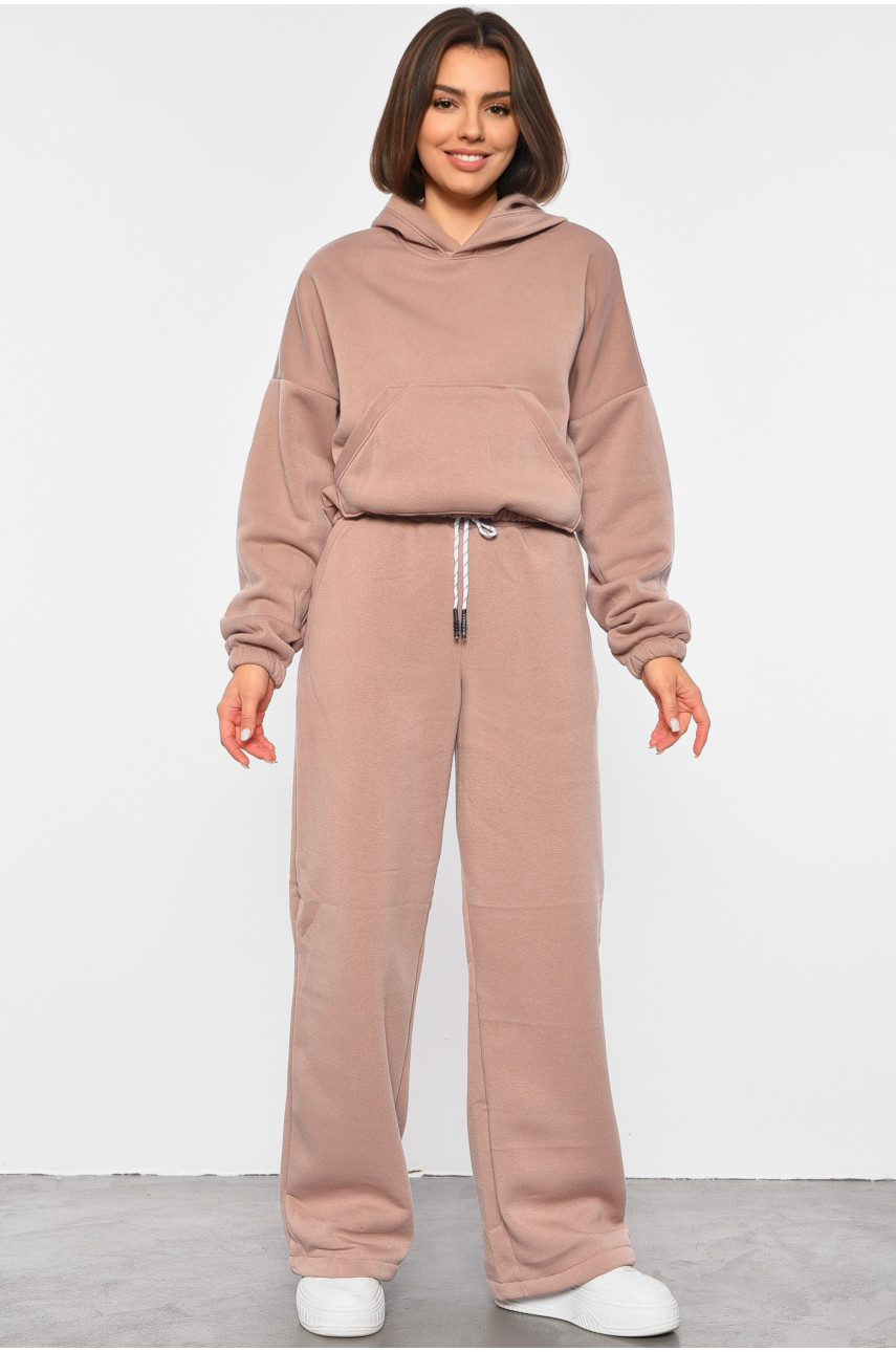 Спортивний костюм жіночий на флісі кольору мокко 6635 188976