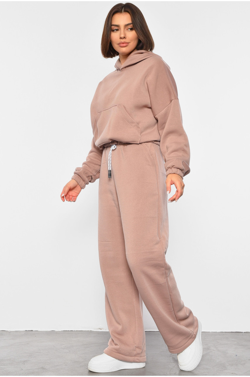 Спортивний костюм жіночий на флісі кольору мокко 6635 188976