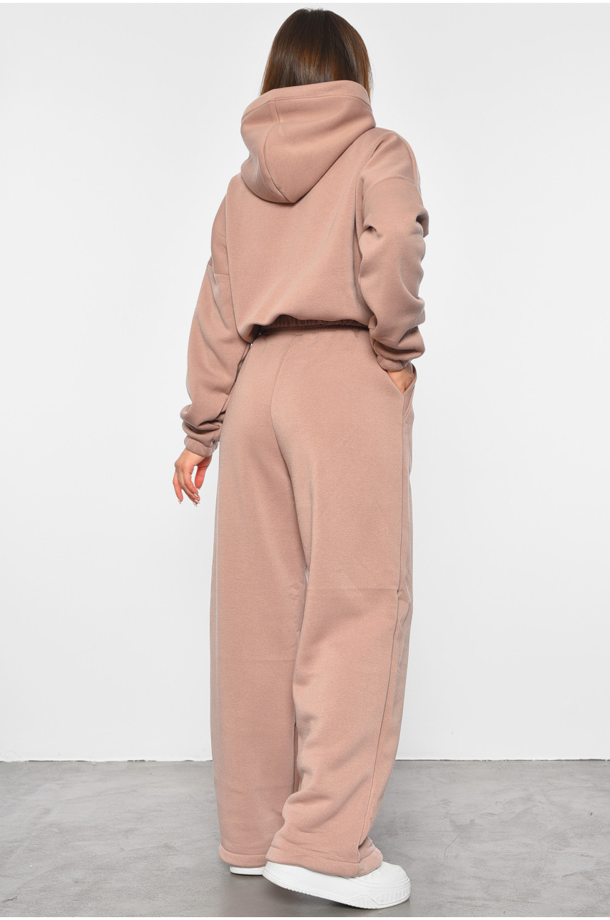 Спортивний костюм жіночий на флісі кольору мокко 6635 188976