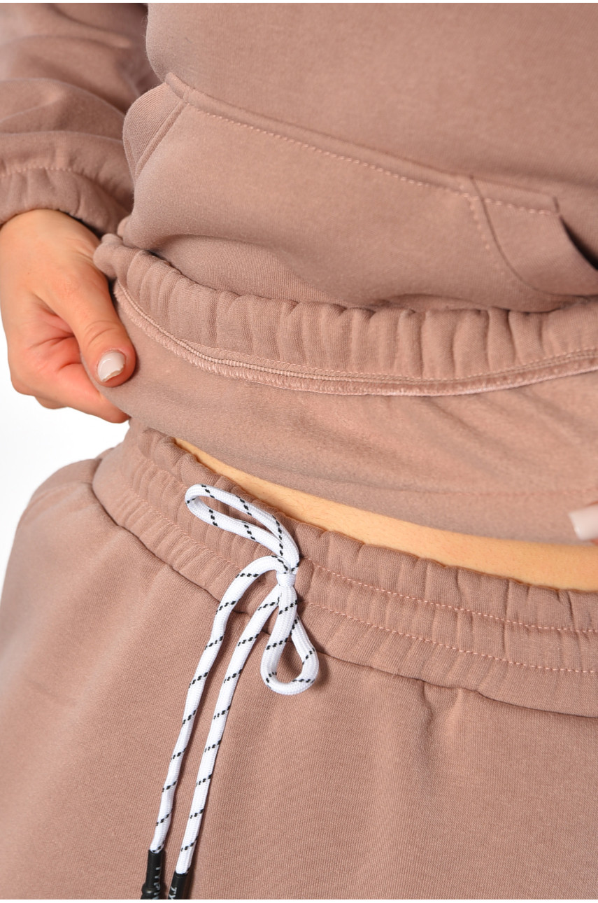 Спортивний костюм жіночий на флісі кольору мокко 6635 188976