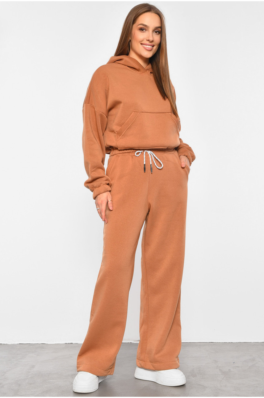 Спортивний костюм жіночий на флісі коричневого кольору 6635 188978