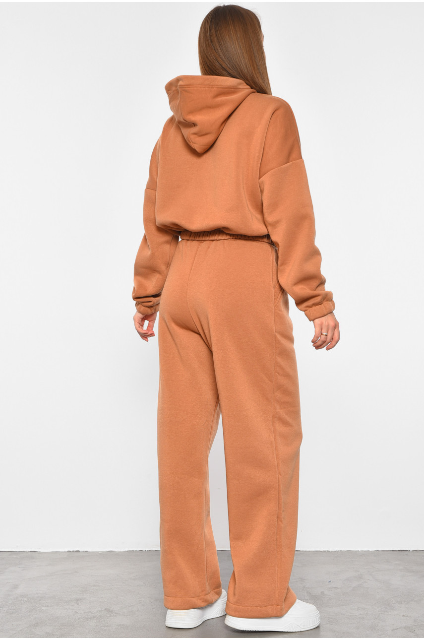 Спортивний костюм жіночий на флісі коричневого кольору 6635 188978