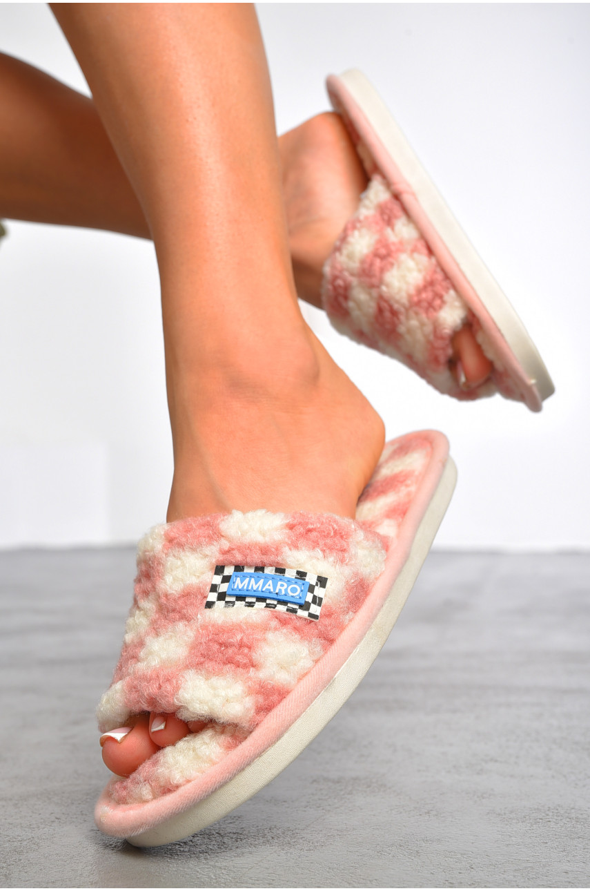 Капці домашні жіночі рожевого кольору D-23 188980