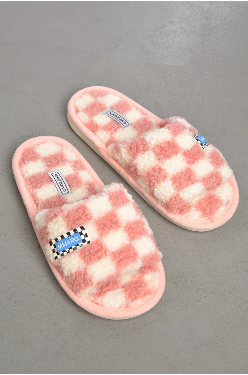 Капці домашні жіночі рожевого кольору D-23 188980