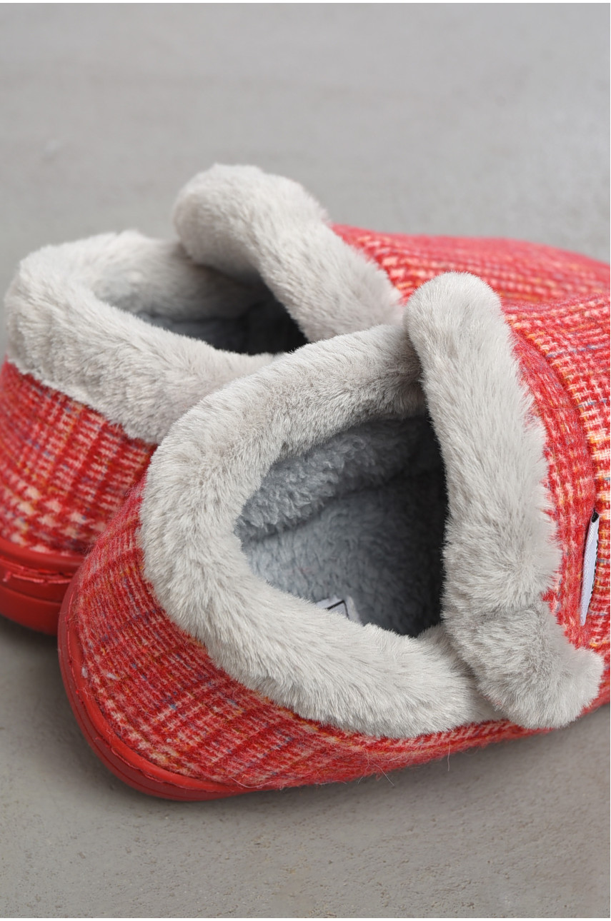 Капці домашні чуні жіночі червоного кольору D-40 188996