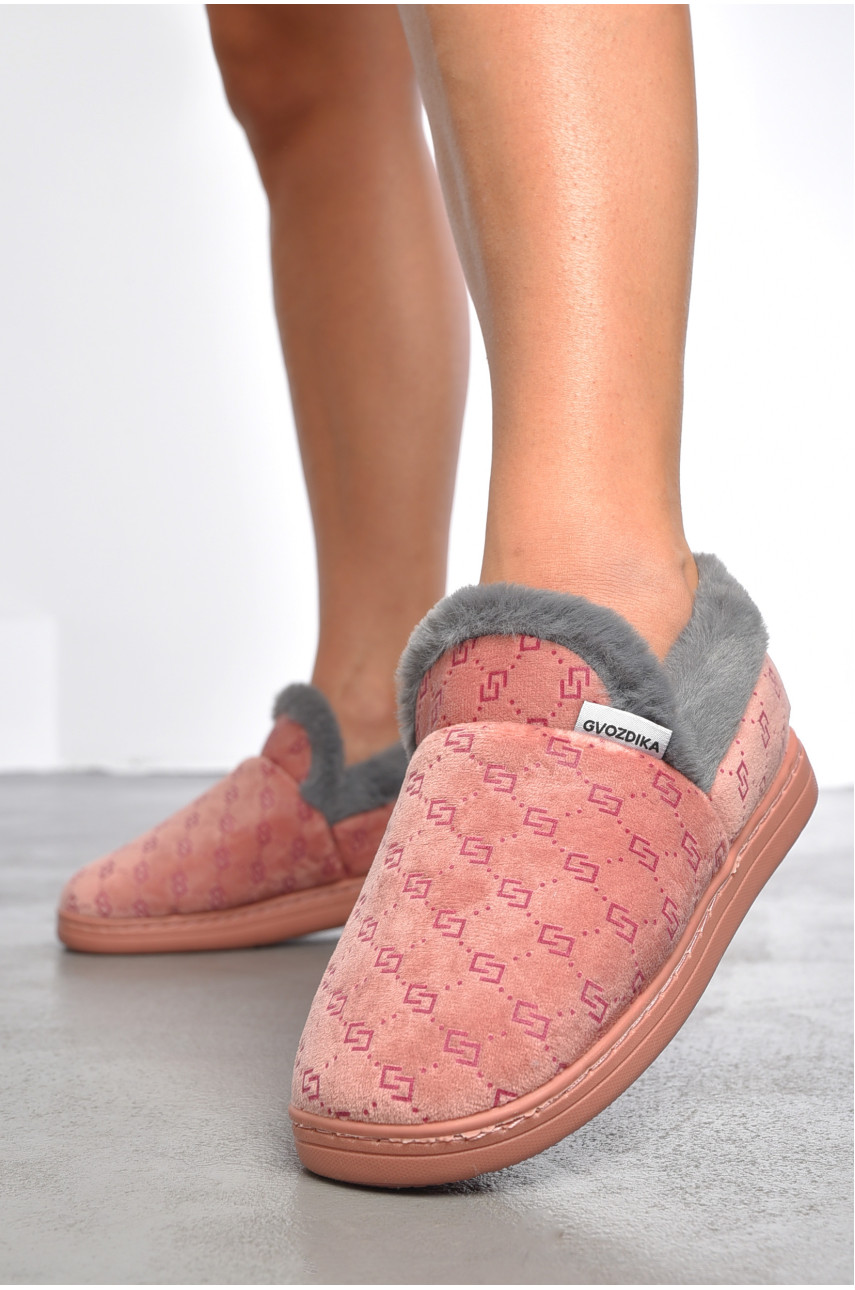 Капці домашні чуні жіночі рожевого кольору D-38 189004