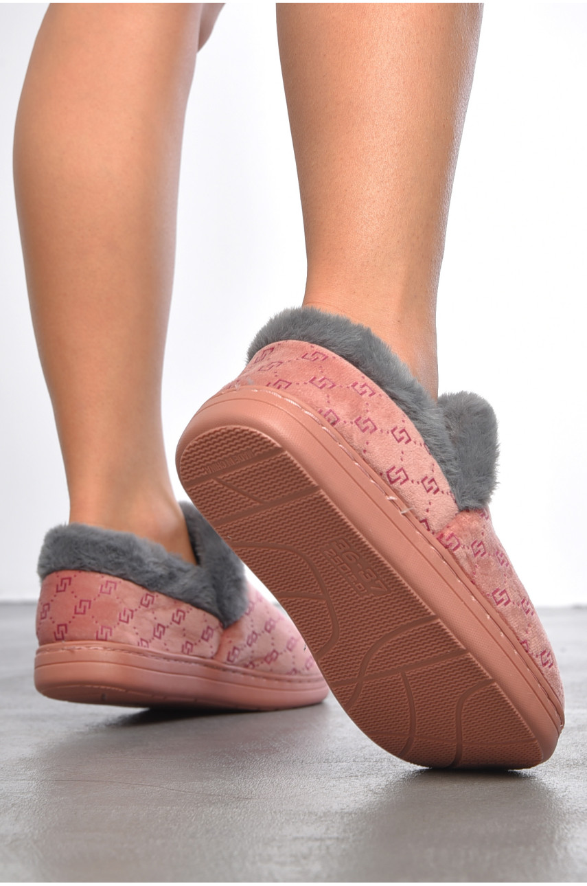 Капці домашні чуні жіночі рожевого кольору D-38 189004