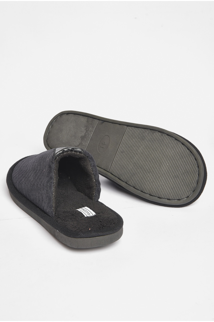 Капці кімнатні чоловічі чорного кольору U-80 189011