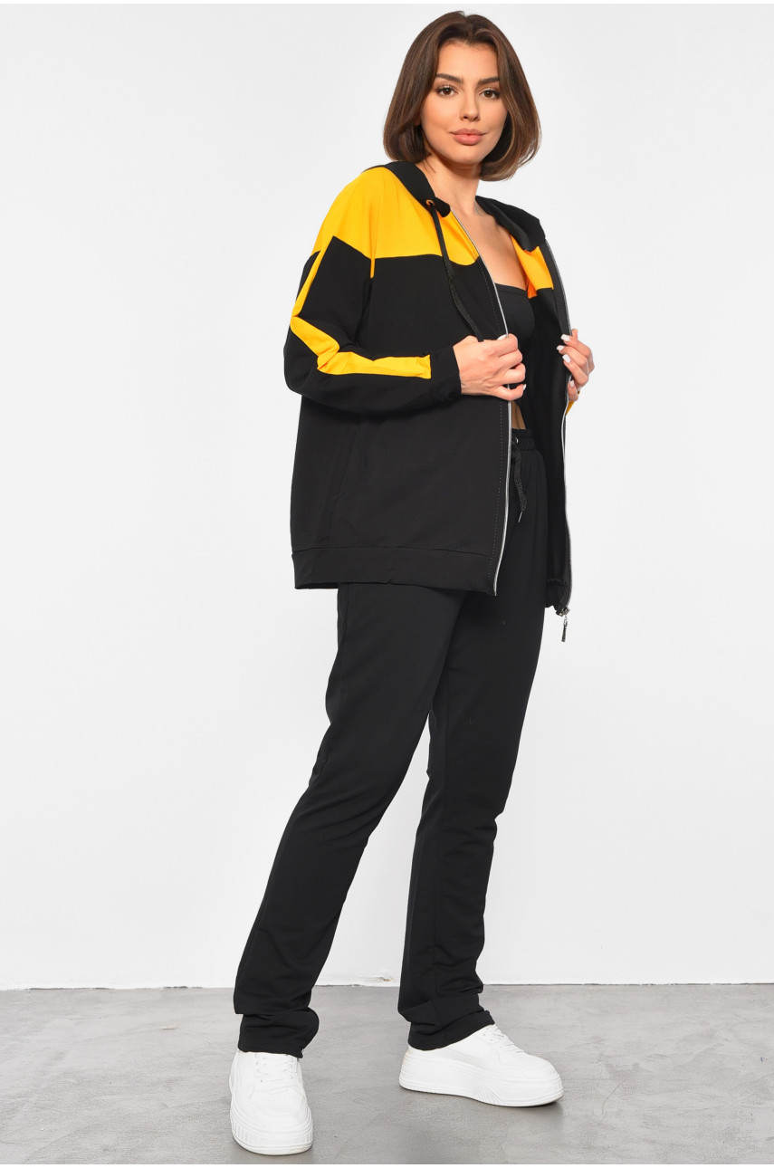 Спортивный костюм женский черно-горчичного цвета 305 189014 Спортивный костюм женский черно-горчичного цвета 305 189014