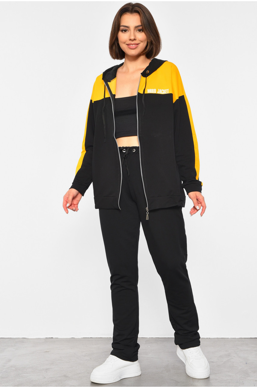 Спортивный костюм женский черно-горчичного цвета 305 189014 Спортивный костюм женский черно-горчичного цвета 305 189014