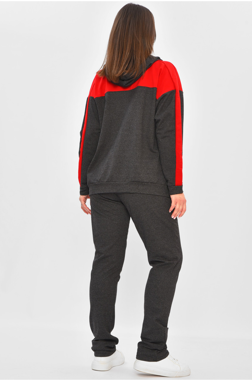 Спортивний костюм жіночий сіро-червоного кольору 305 189015