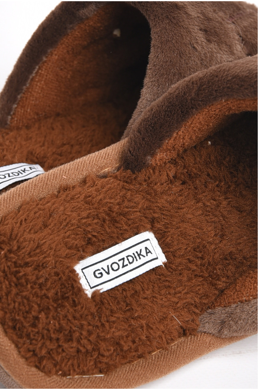 Тапочки комнатные мужские тёмно-коричневого цвета U-21 189018