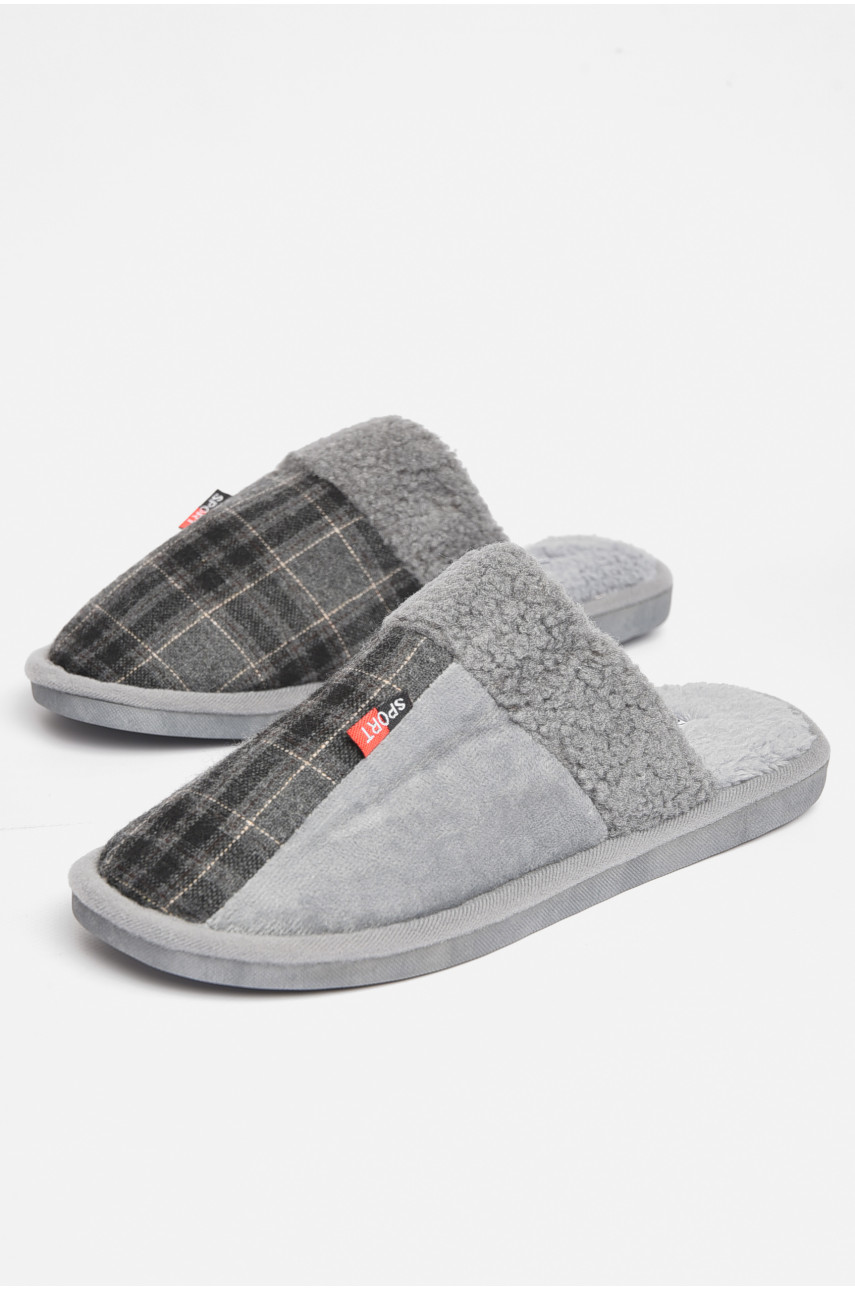 Тапочки комнатные мужские серого цвета U-40 189030 Тапочки комнатные мужские серого цвета U-40 189030