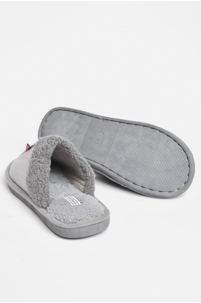 Тапочки комнатные мужские серого цвета U-40 189030 Тапочки комнатные мужские серого цвета U-40 189030