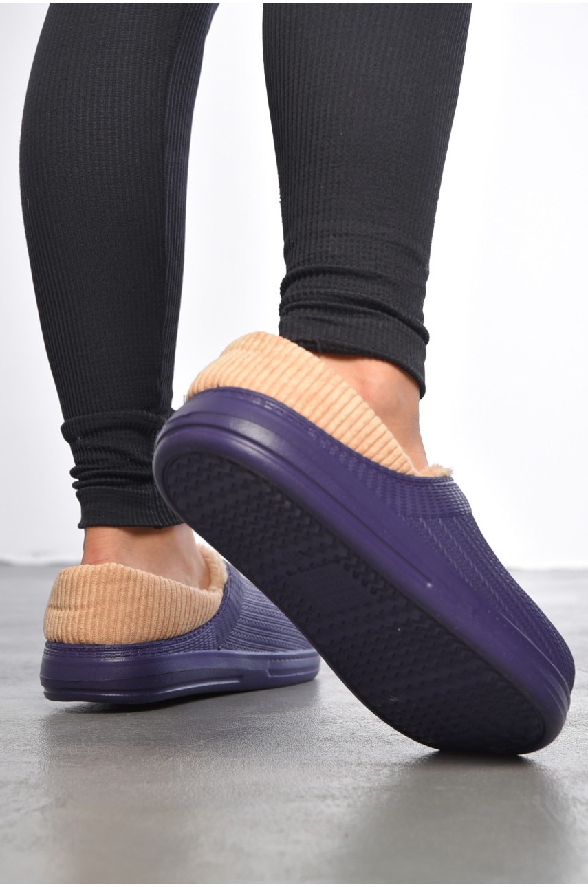 Калоші жіночі без задника утеплені фіолетового кольору М7003 189039
