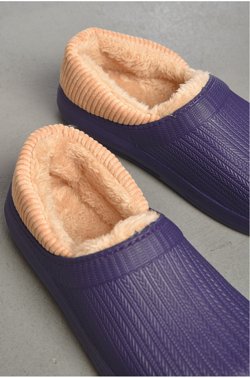 Калоші жіночі без задника утеплені фіолетового кольору М7003 189039