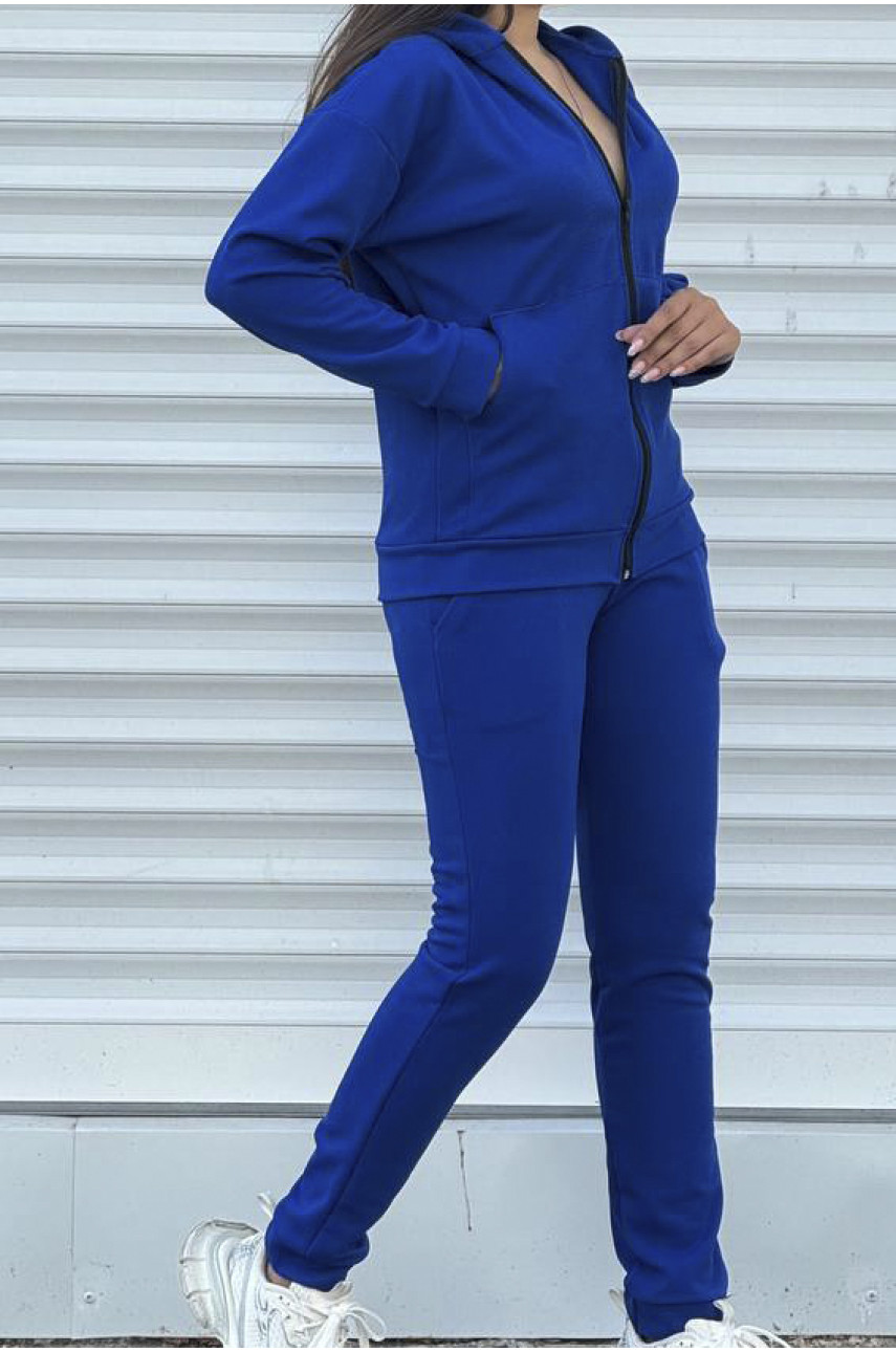 Спортивный костюм женский из ткани лакоста темно-синего цвета 1307 189079 Спортивный костюм женский из ткани лакоста темно-синего цвета 1307 189079