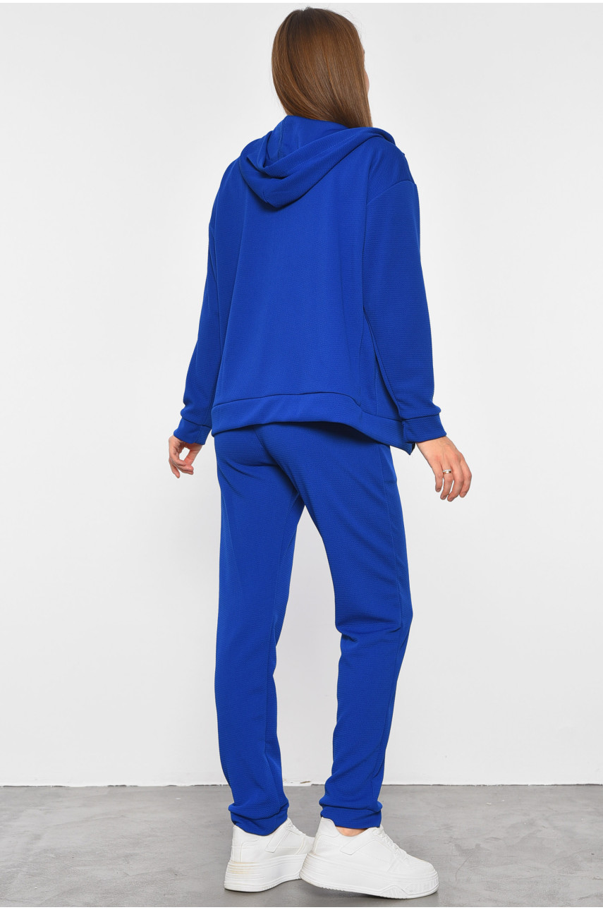 Спортивный костюм женский из ткани лакоста синего цвета 1307 189081 Спортивный костюм женский из ткани лакоста синего цвета 1307 189081