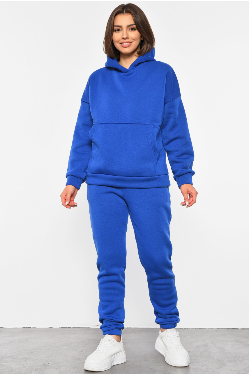 Спортивный костюм женский на флисе синего цвета 113 189085