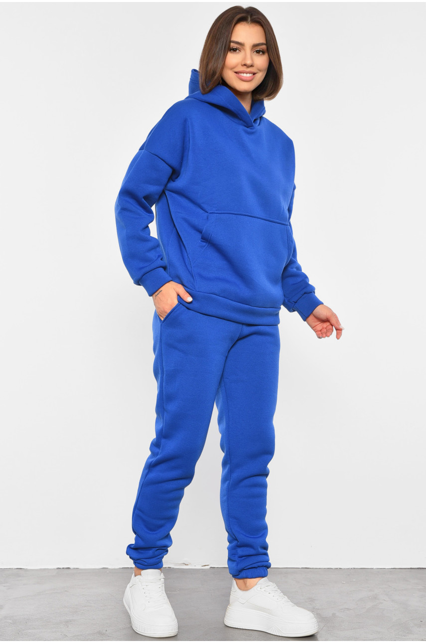 Спортивный костюм женский на флисе синего цвета 113 189085