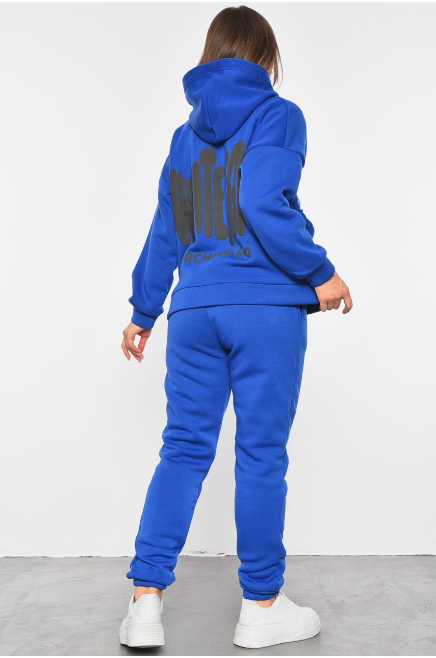 Спортивный костюм женский на флисе синего цвета 113 189085
