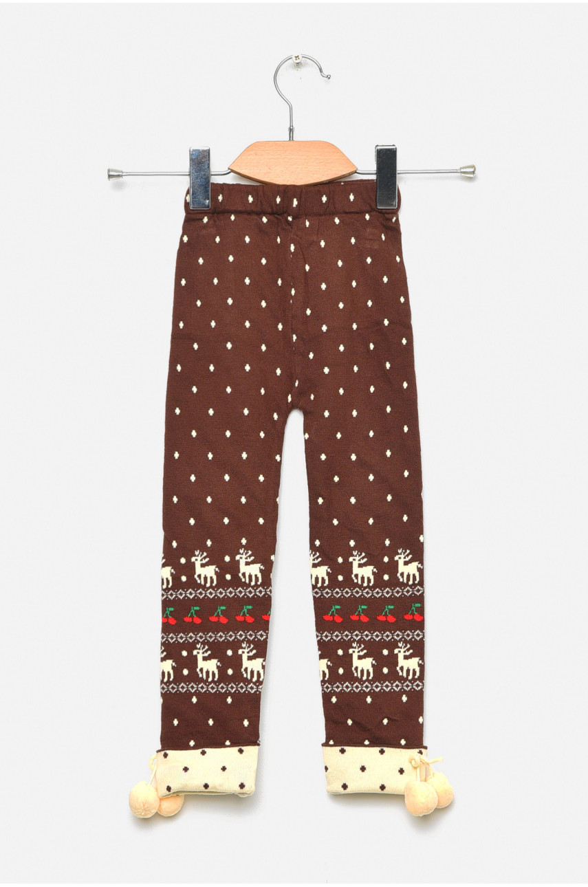 Лосины детские демисезонные для девочки коричневого цвета 08 189093
