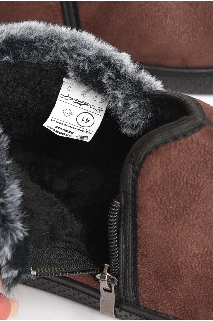 Бурки чоловічі на хутрі коричневого кольору 411 189095