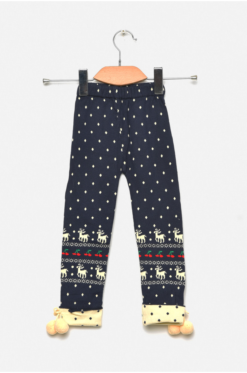 Лосины детские демисезонные для девочки темно-синего цвета 08 189103