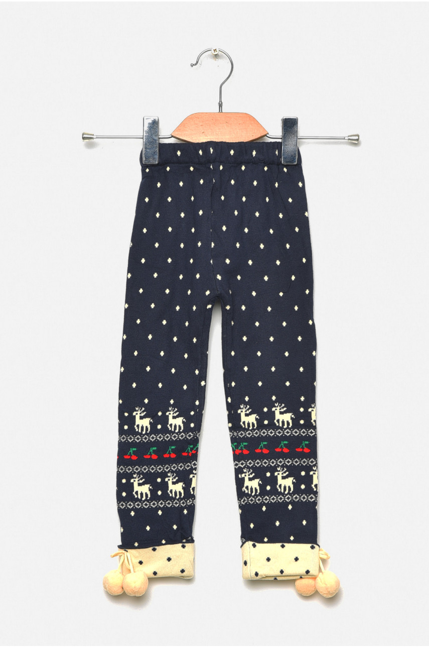 Лосины детские демисезонные для девочки темно-синего цвета 08 189103