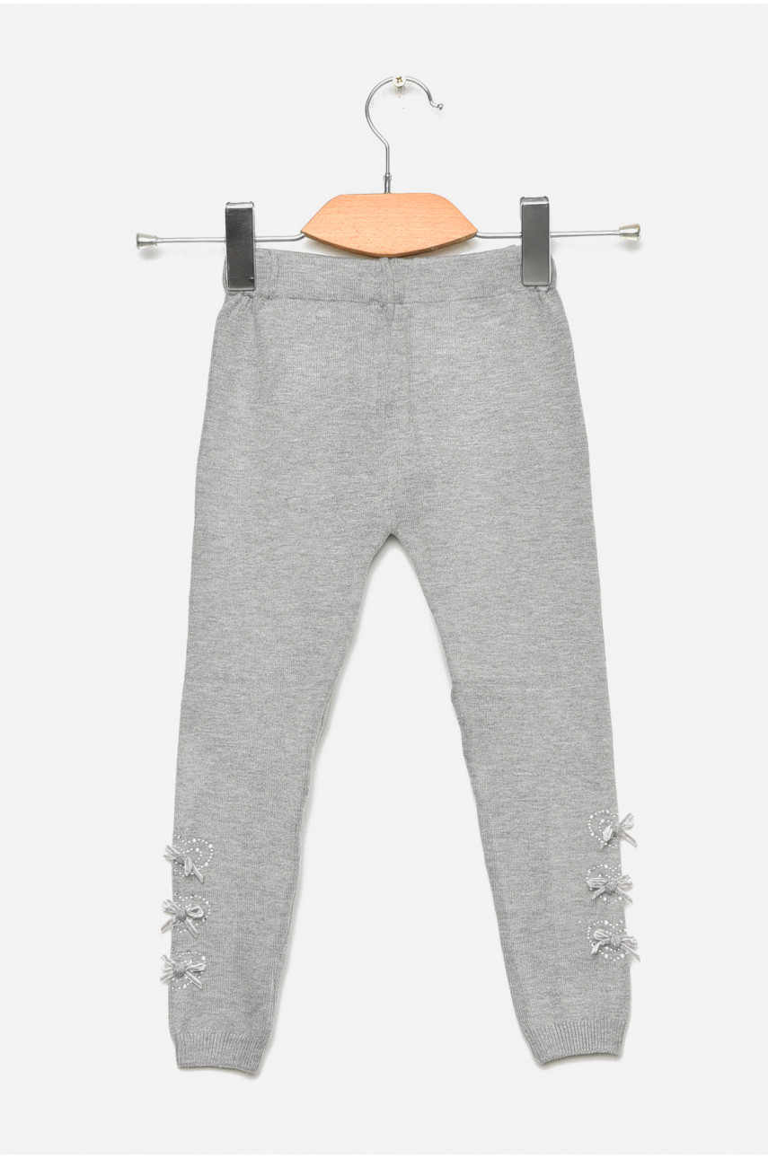 Лосины детские демисезонные для девочки светло-серого цвета 5031М 189107